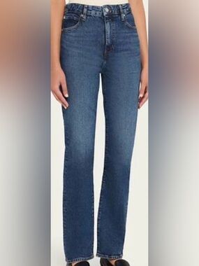 Frame Denim High-Rise Straight Jeans in Archie